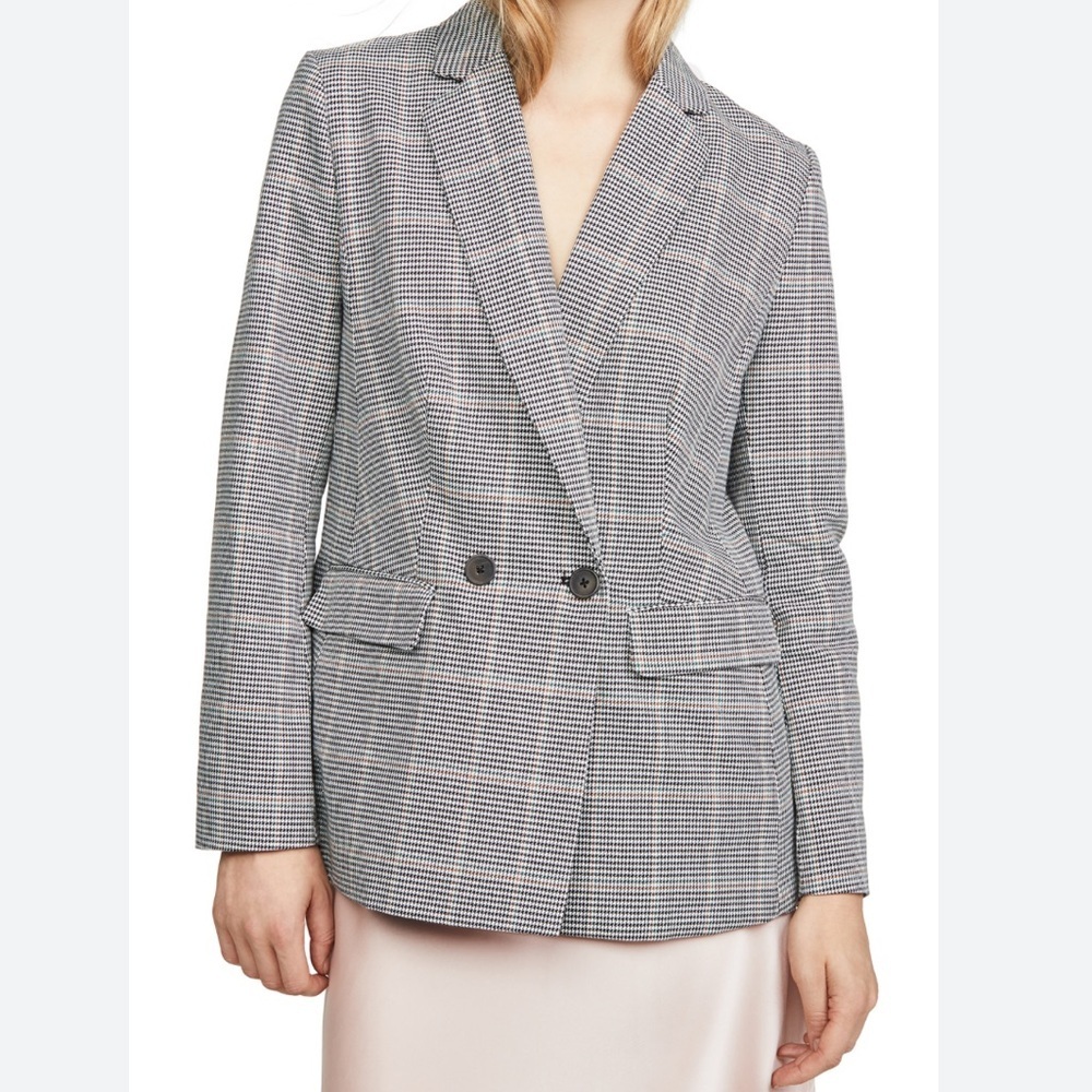 Cupcakes and Cashmere Thames Blazer In Black Houndstooth Size Large